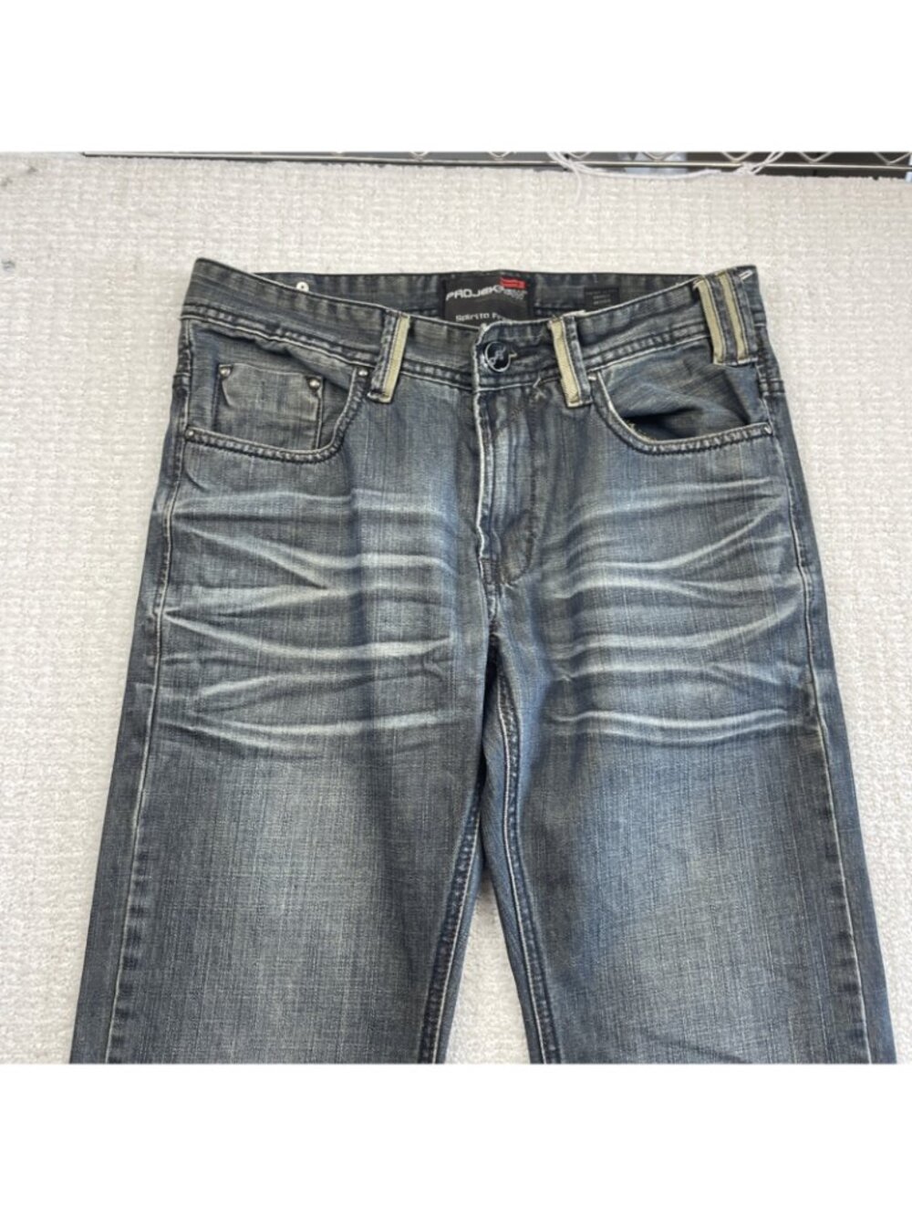 Y2K Projek Raw Spirito Fresco Blue Denim Jeans Men Sz 30 Grunge Alt Bootcut - Picture 2 of 11